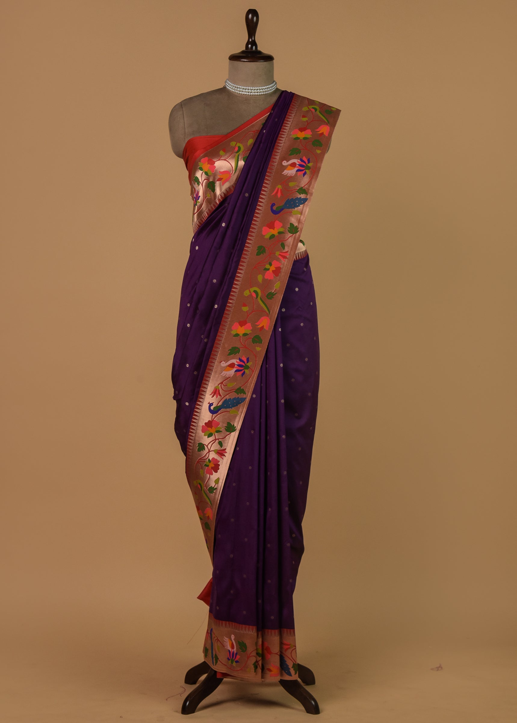 Purple Art Silk Banarasi Saree