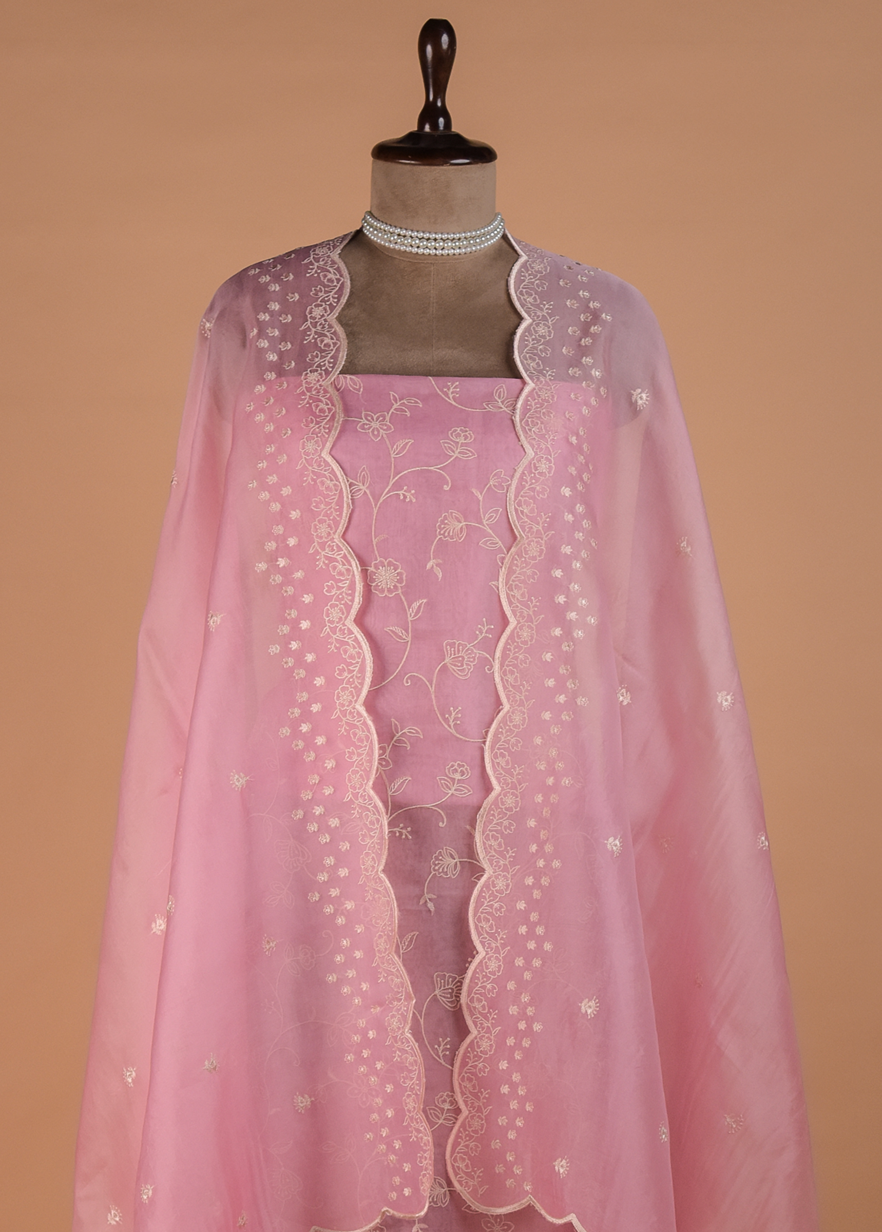 Pink Cotton Dress Material - Image 2 | Greenways Delhi