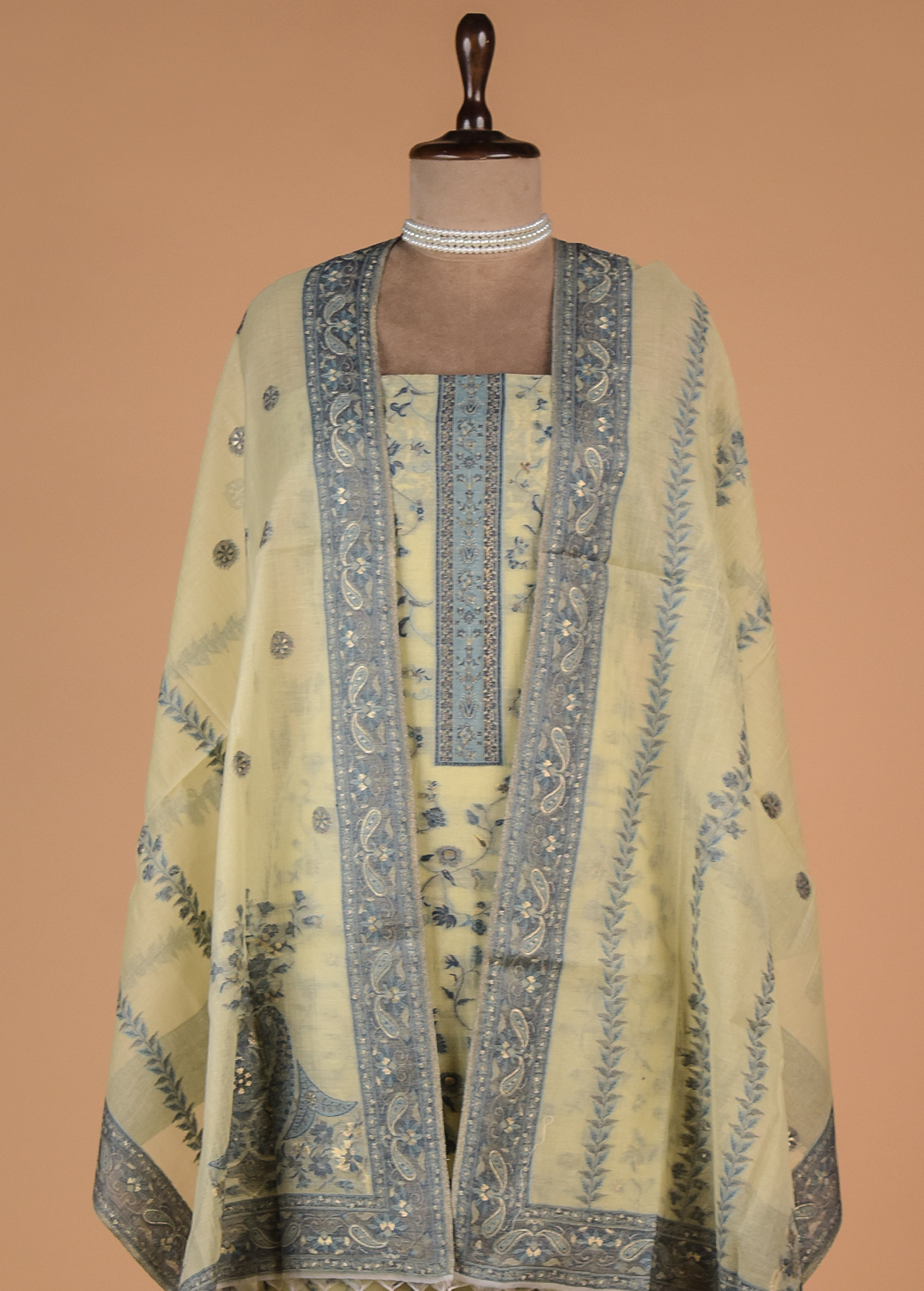 Yellow Cotton Dress Material