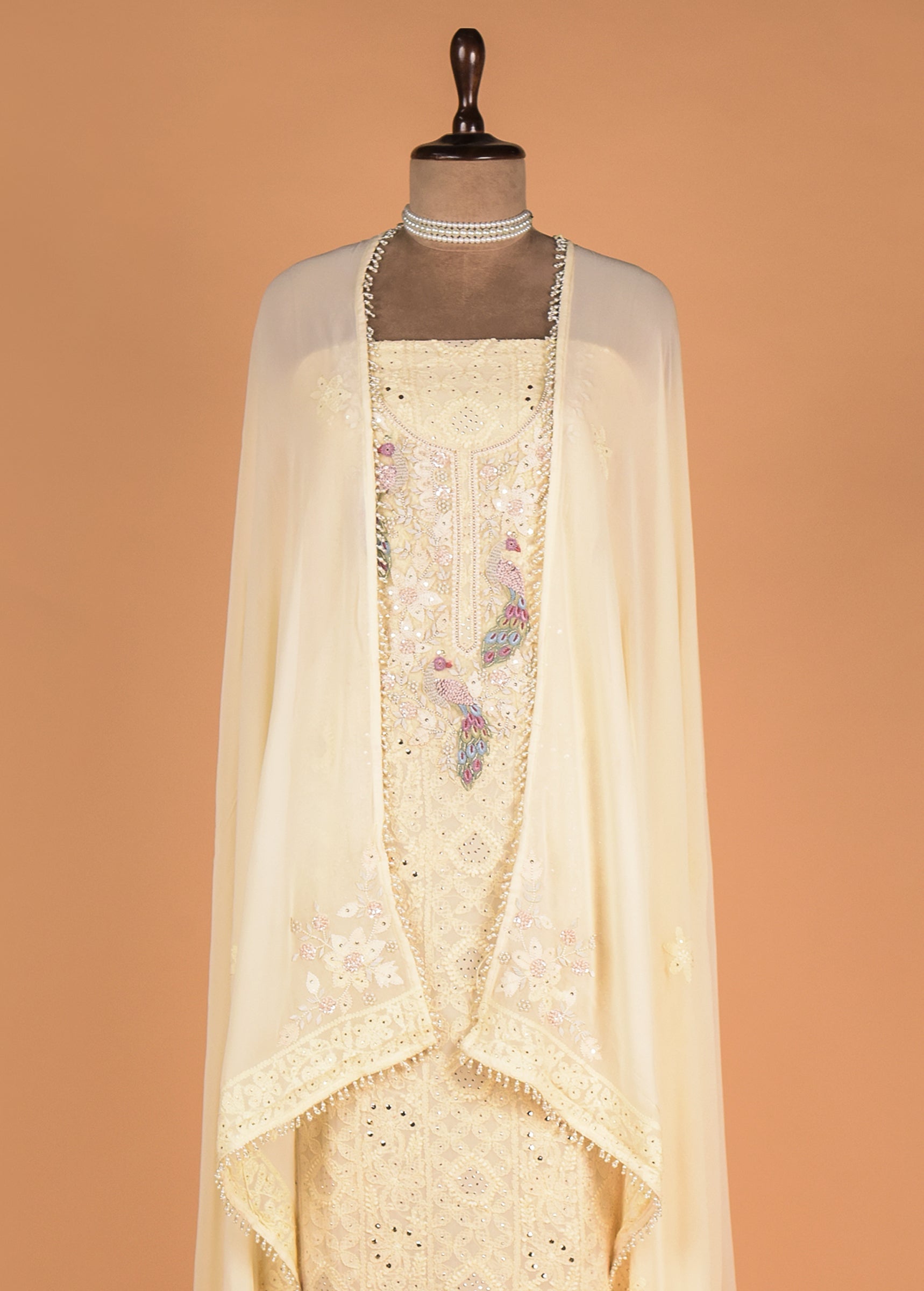 Lemon Georgette Dress Material