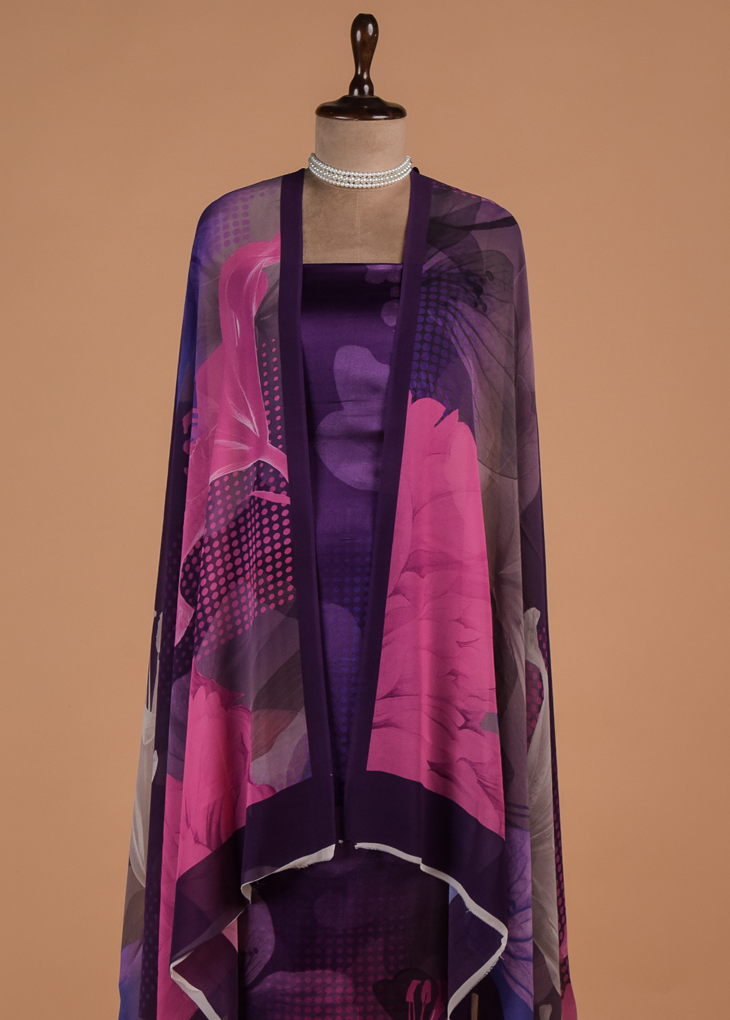 Multicoloured Satin Dress Material