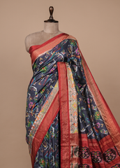 Grey Silk Patola Saree