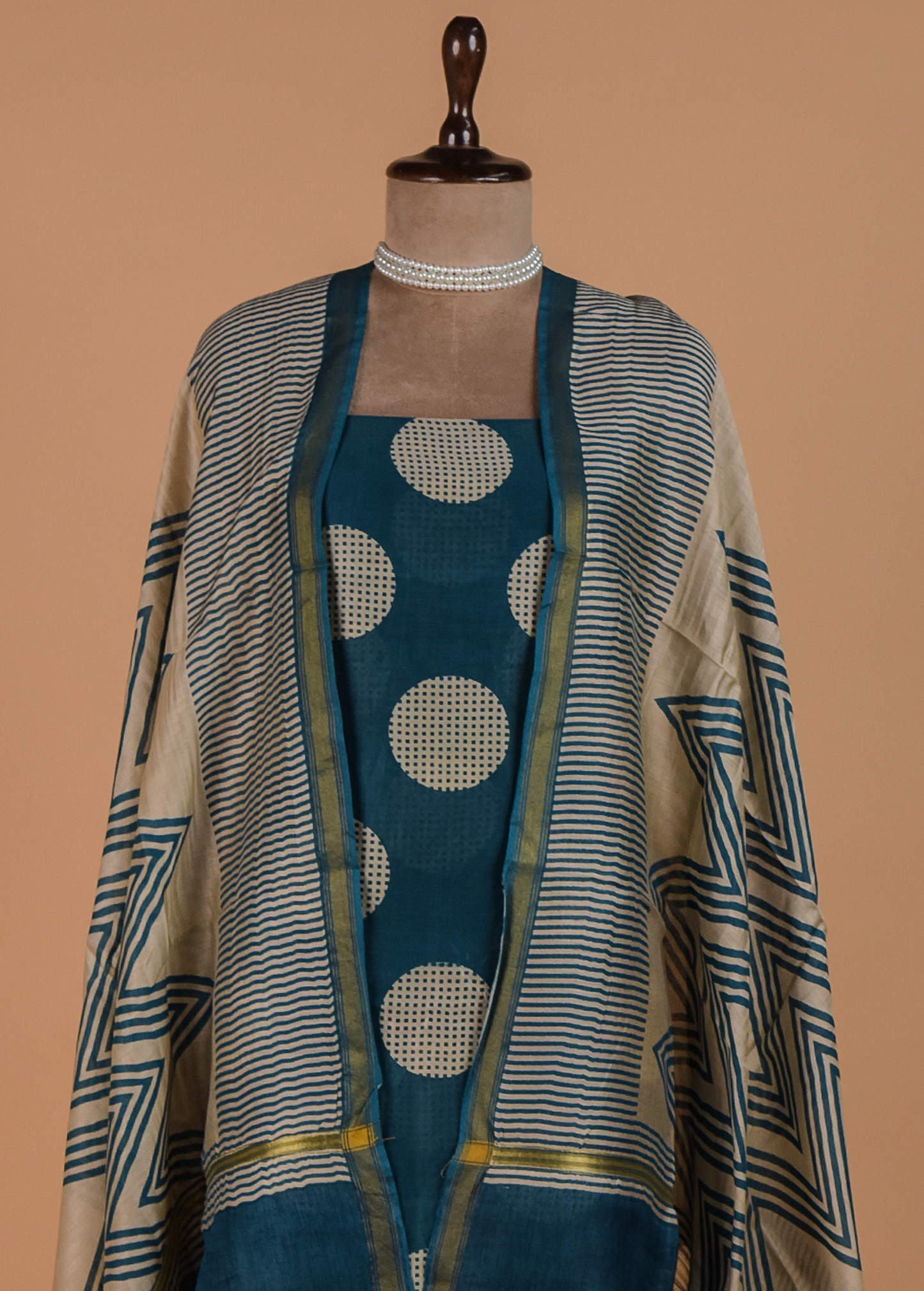 Blue Cotton Dress Material