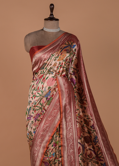 Multicoloured Silk Banarasi Saree