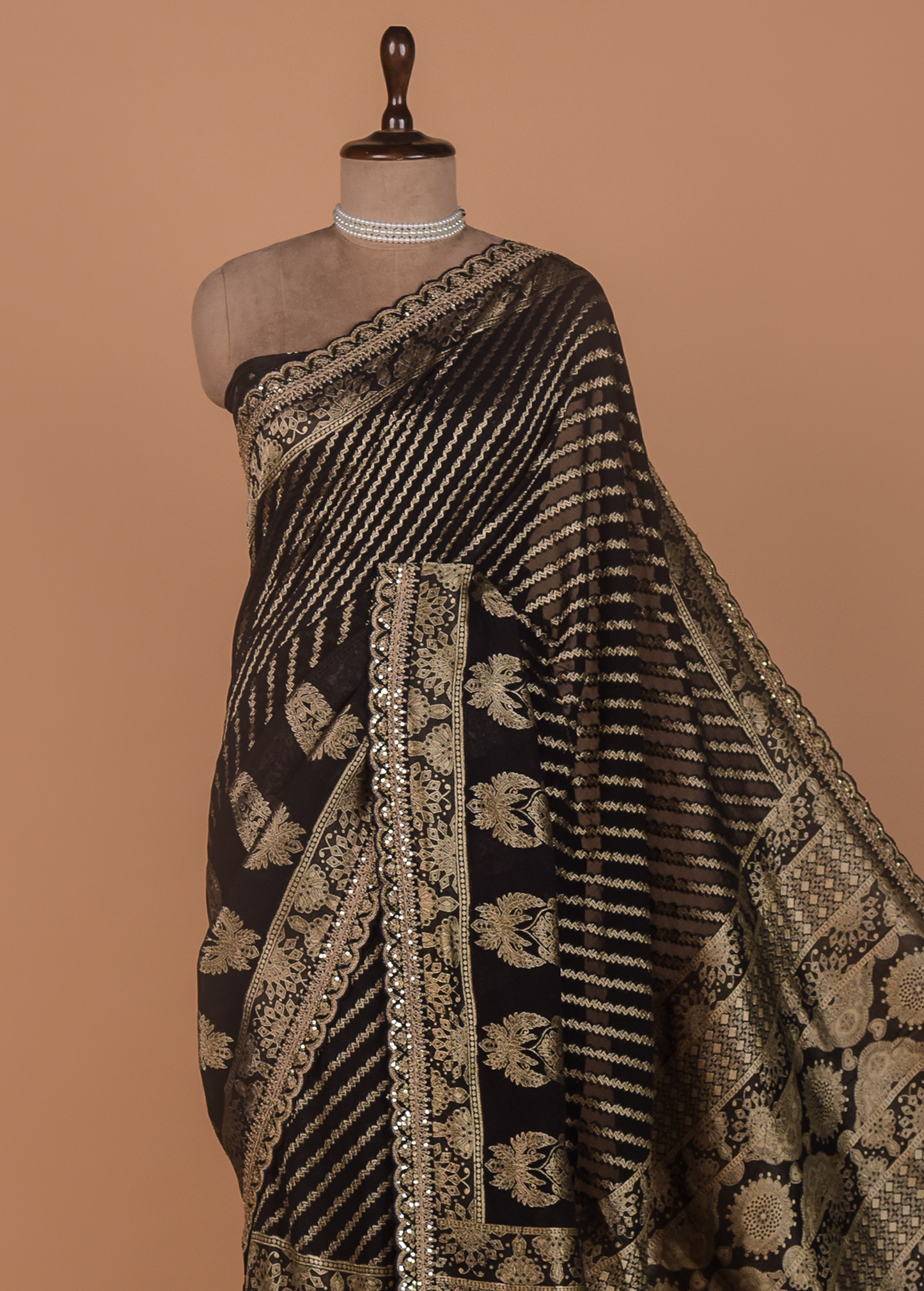 Black Georgette Banarasi Saree
