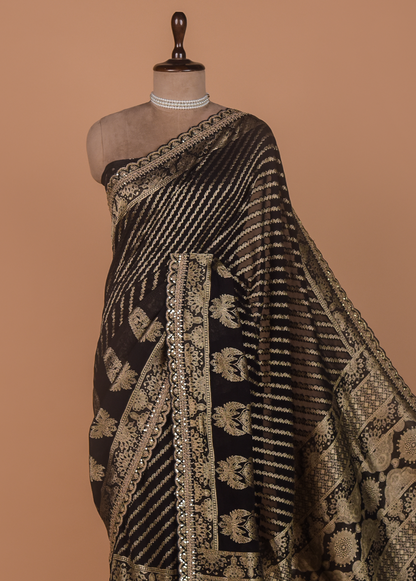 Black Georgette Banarasi Saree