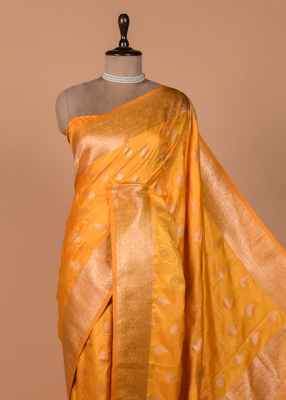 Yellow Art Silk Kanjeevaram Saree