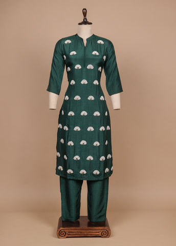 Green Silk Straight Set