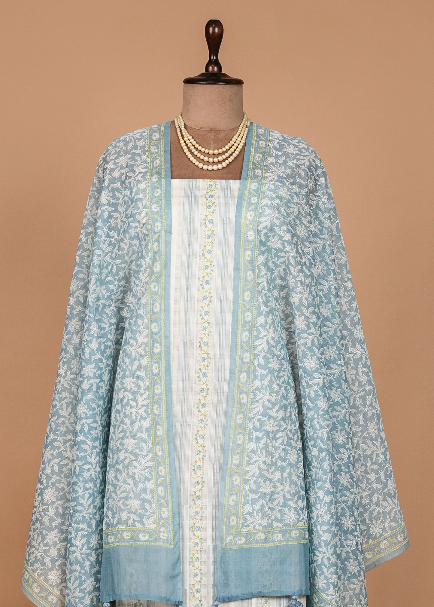 White Cotton Dress Material