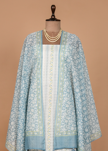 White Cotton Dress Material