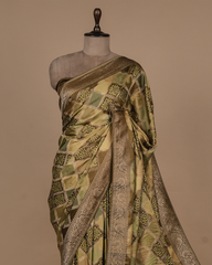 Green Satin Saree