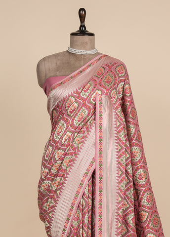 Pink Art Georgette Banarasi Saree