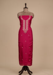 Pink Upada Silk Dress Material