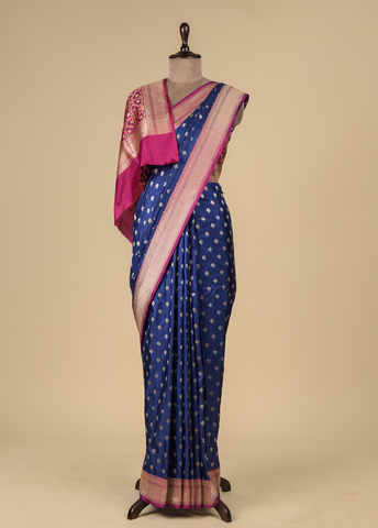 Blue Silk Banarasi Saree