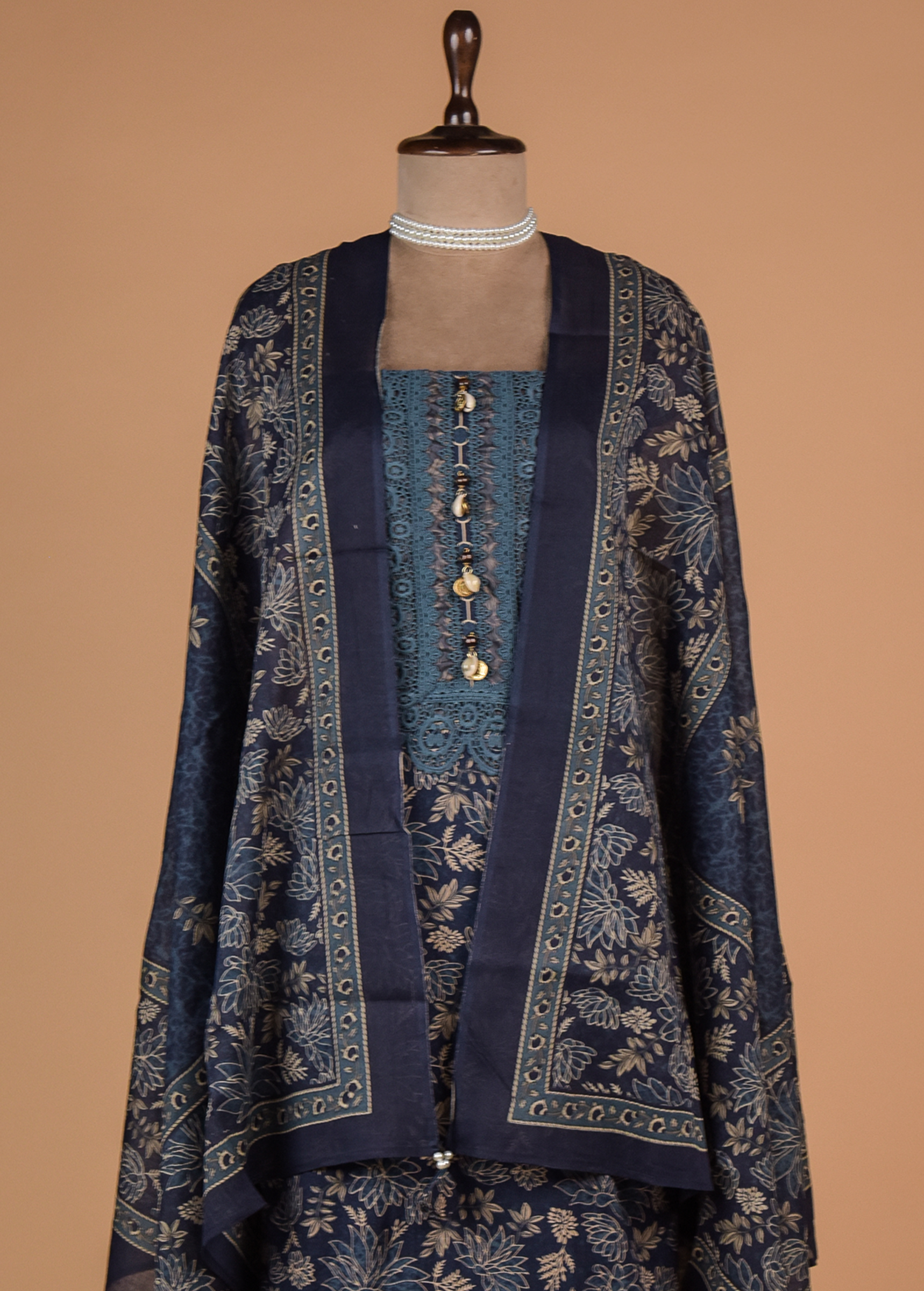 Blue Cotton Dress Material