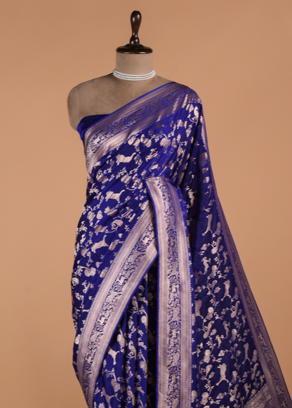 Purple Art Silk Banarasi Saree