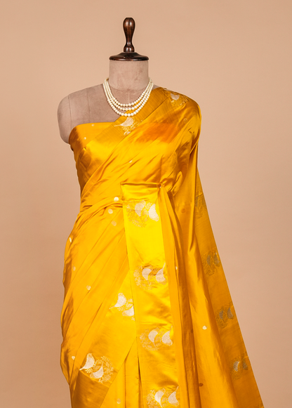 Yellow Silk Banarasi Saree