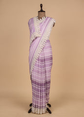 Purple Linen Cotton Saree