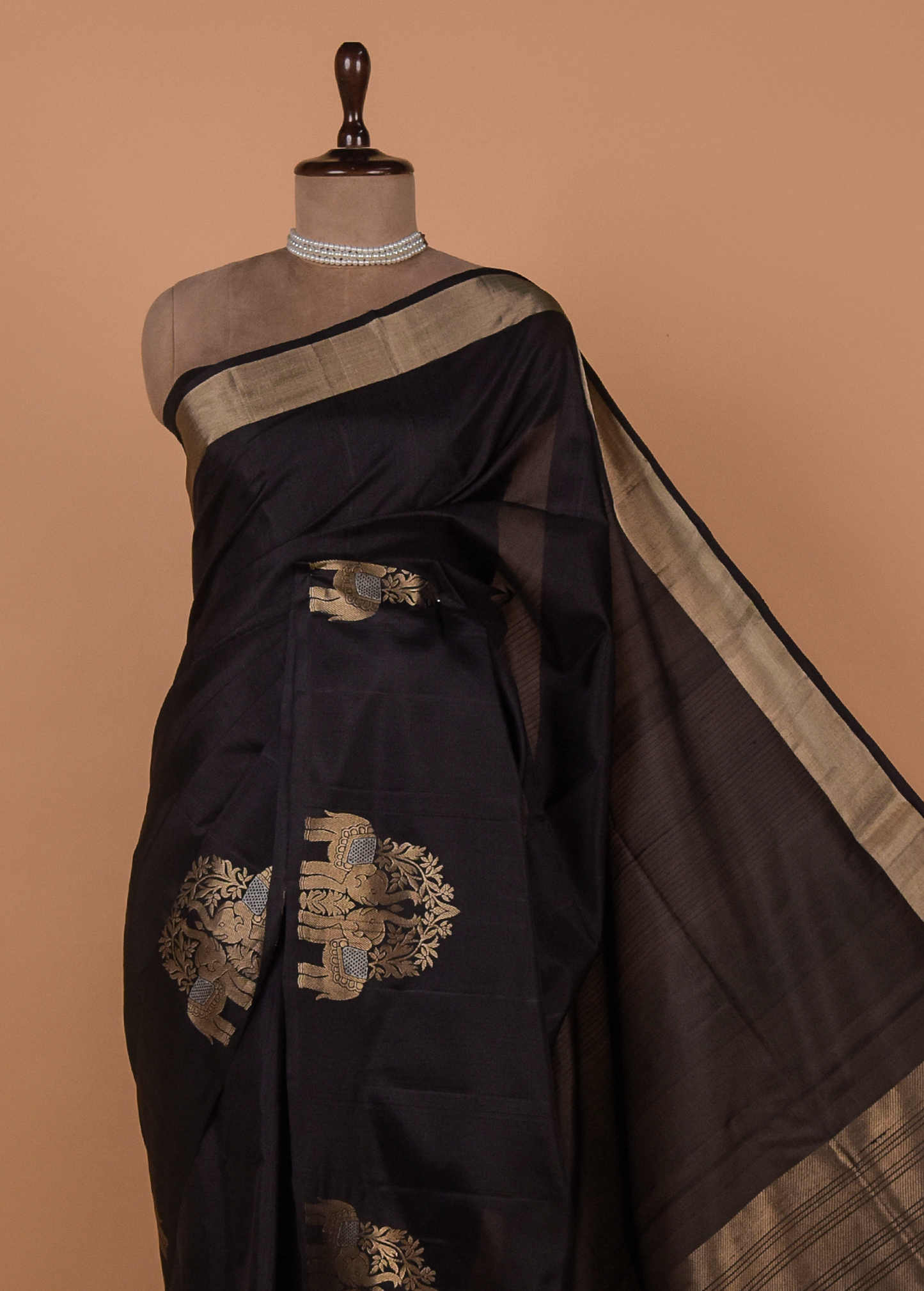 Black Silk Kanjeevaram Saree