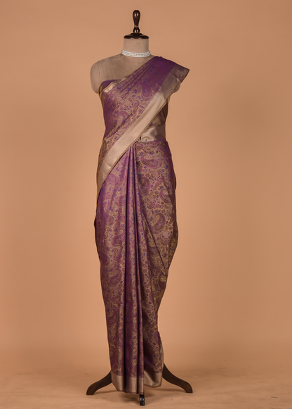 Purple Art Silk Kanjeevaram Saree