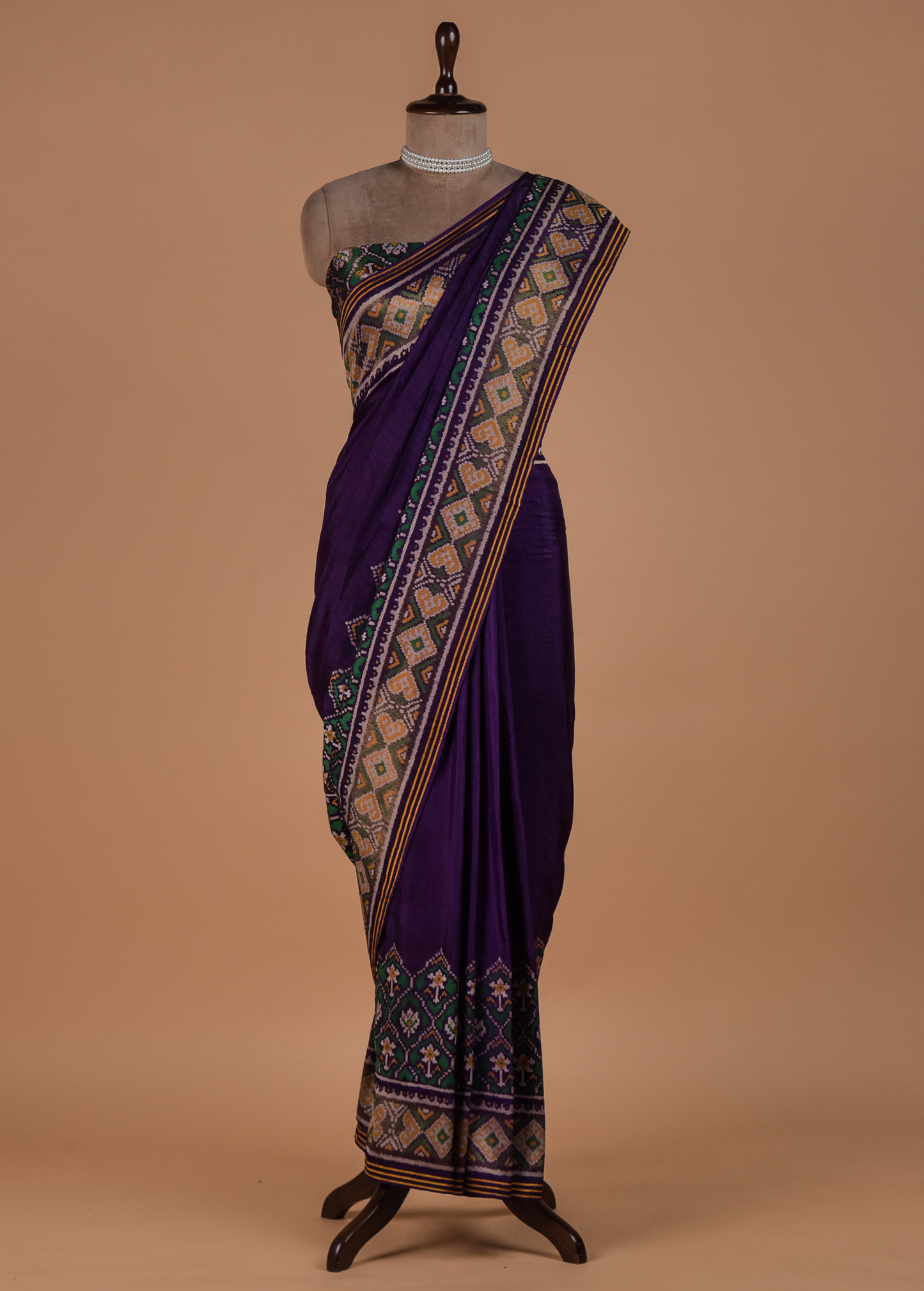 Purple Art Silk Patola Saree