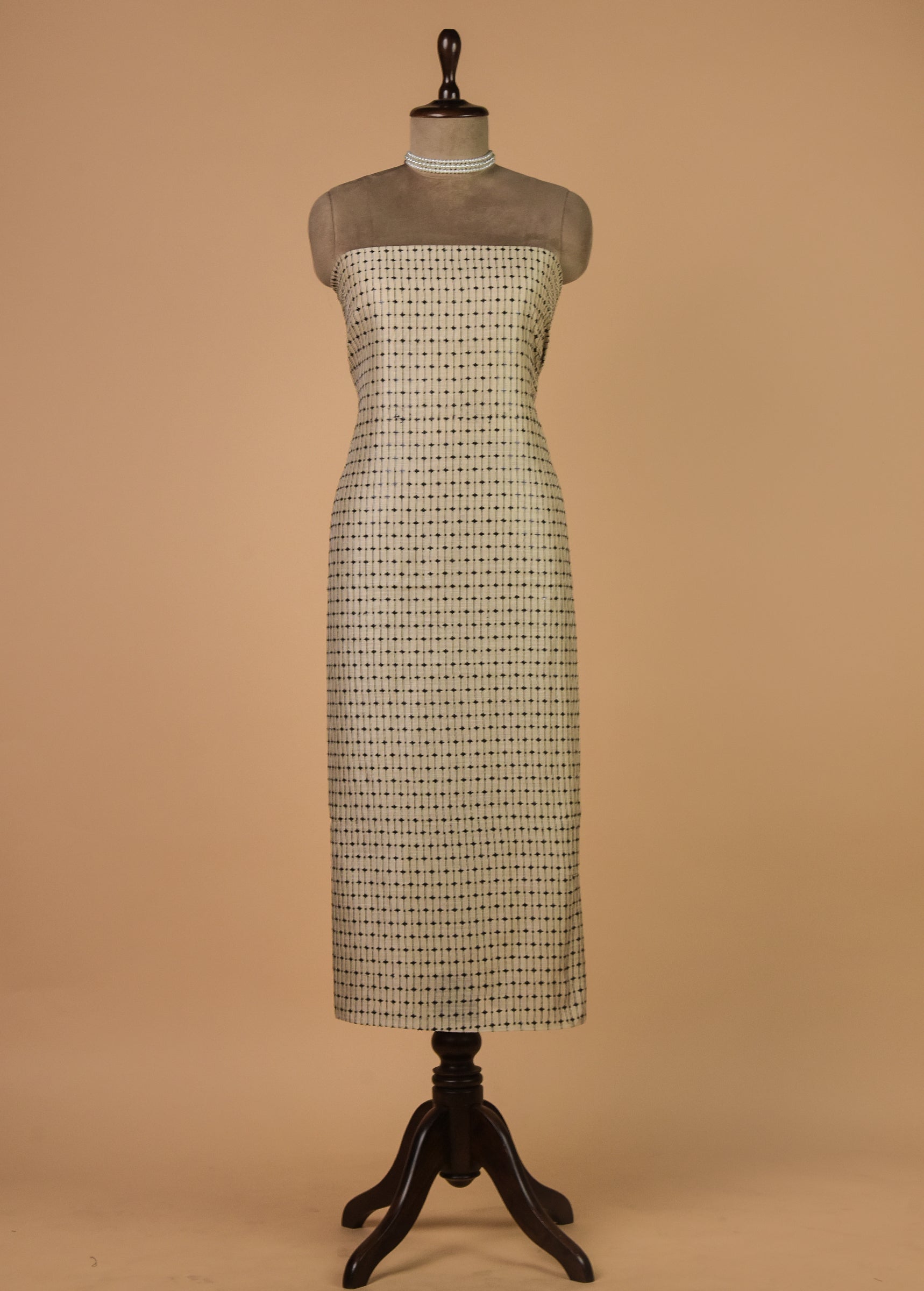 Cream Munga Tussar Dress Material