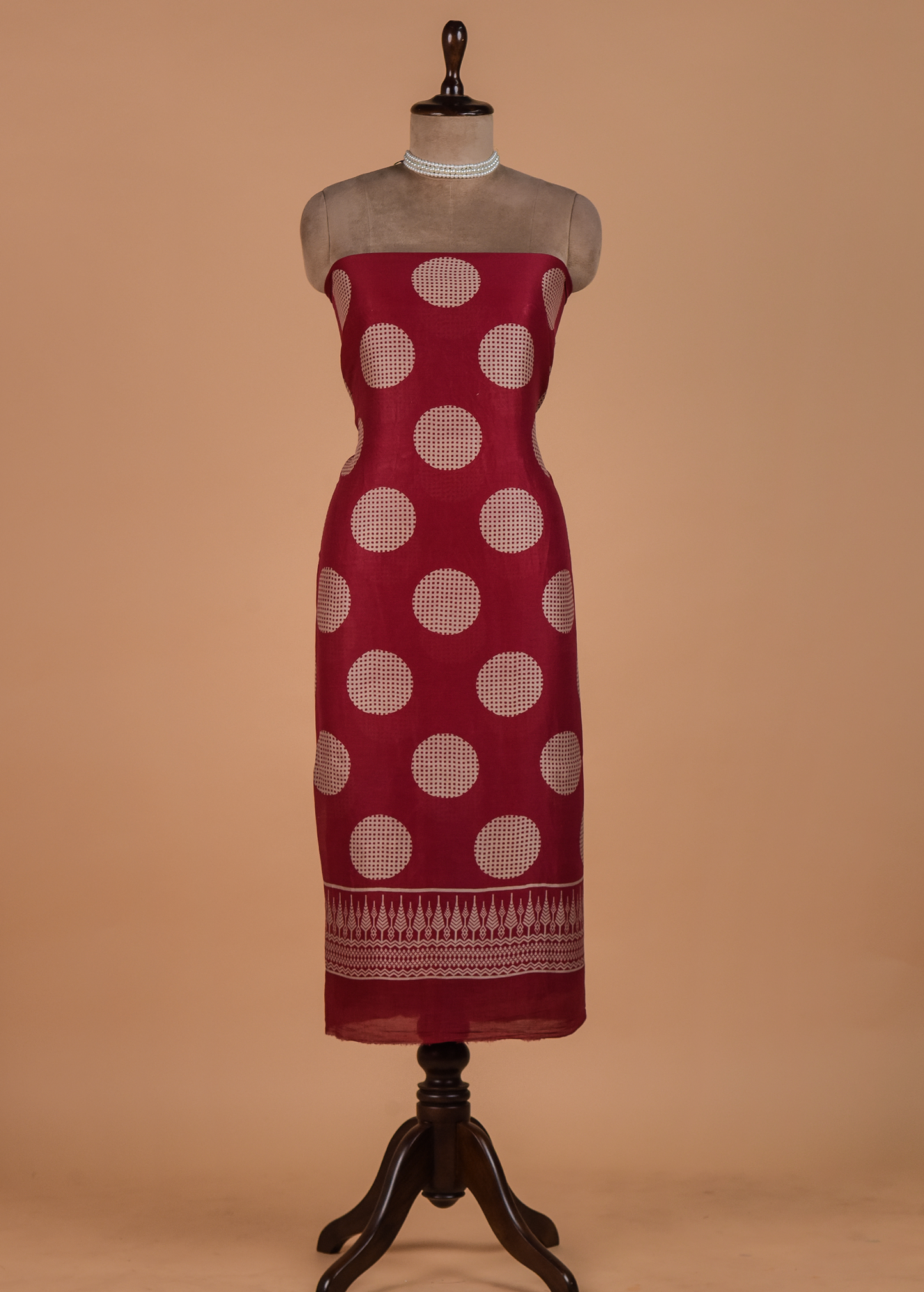 Red Cotton Dress Material