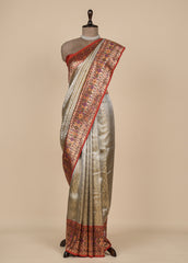 Silver Tissue Silk Kanjeevaram Saree