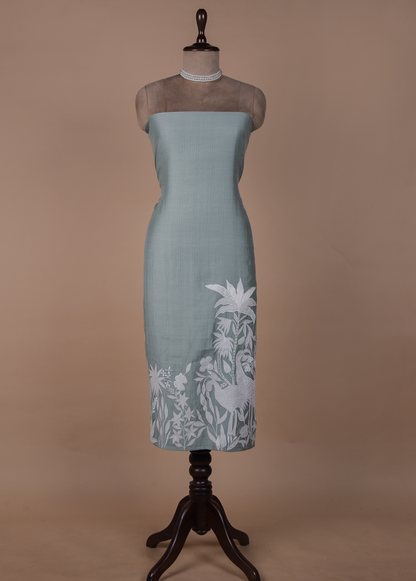 Blue Mulmul Cotton Dress Material