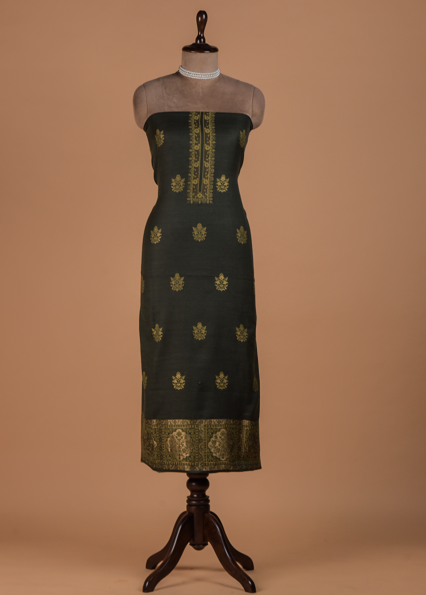 Green Pashmina Dress Material