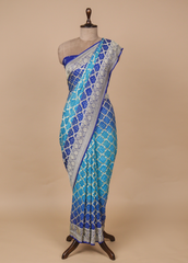 Blue Georgette Bandhani Saree