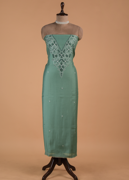 Green Cotton Dress Material