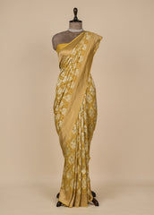 Yellow Art Georgette Banarasi Saree