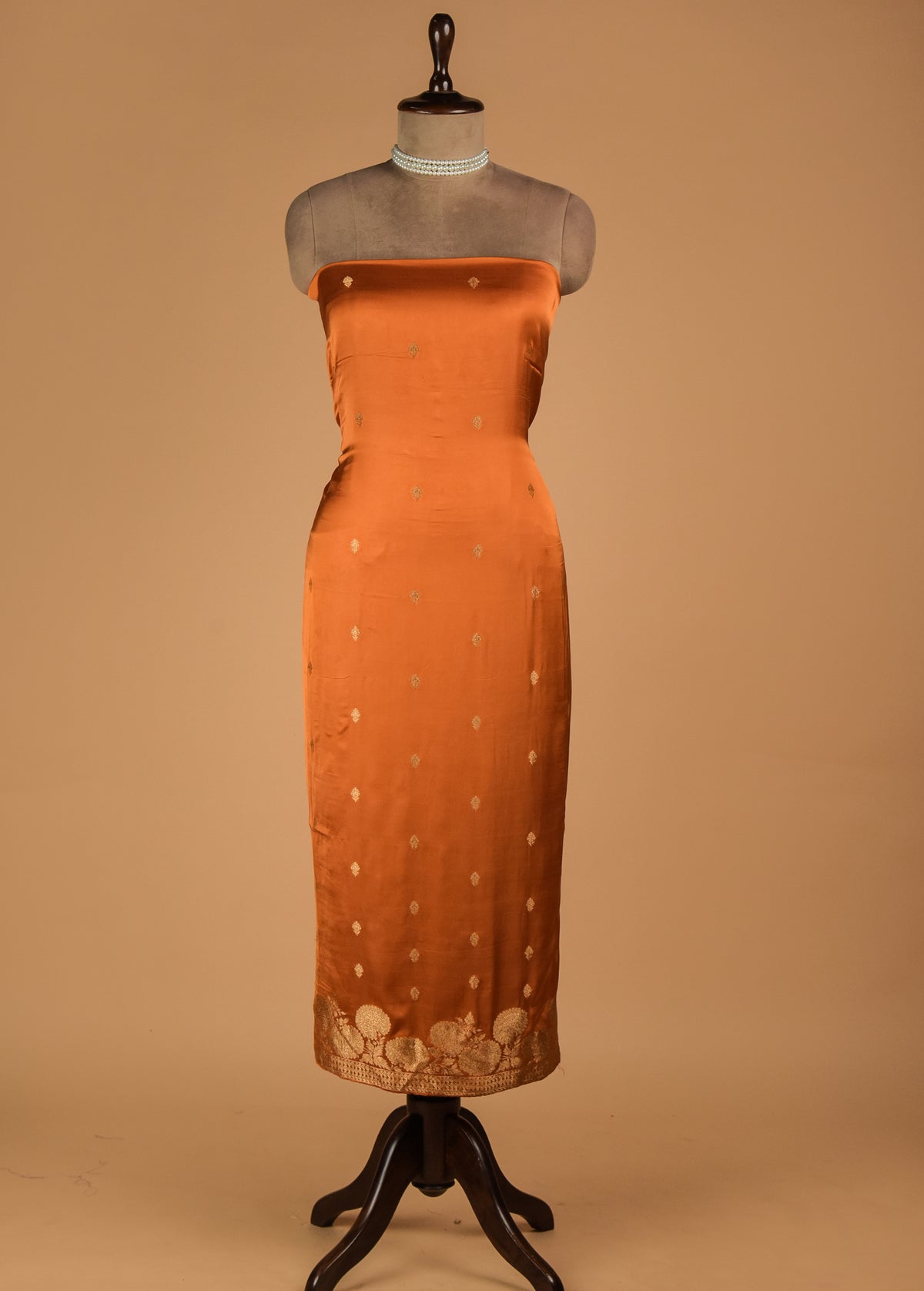 Yellow Crepe Silk Dress Material