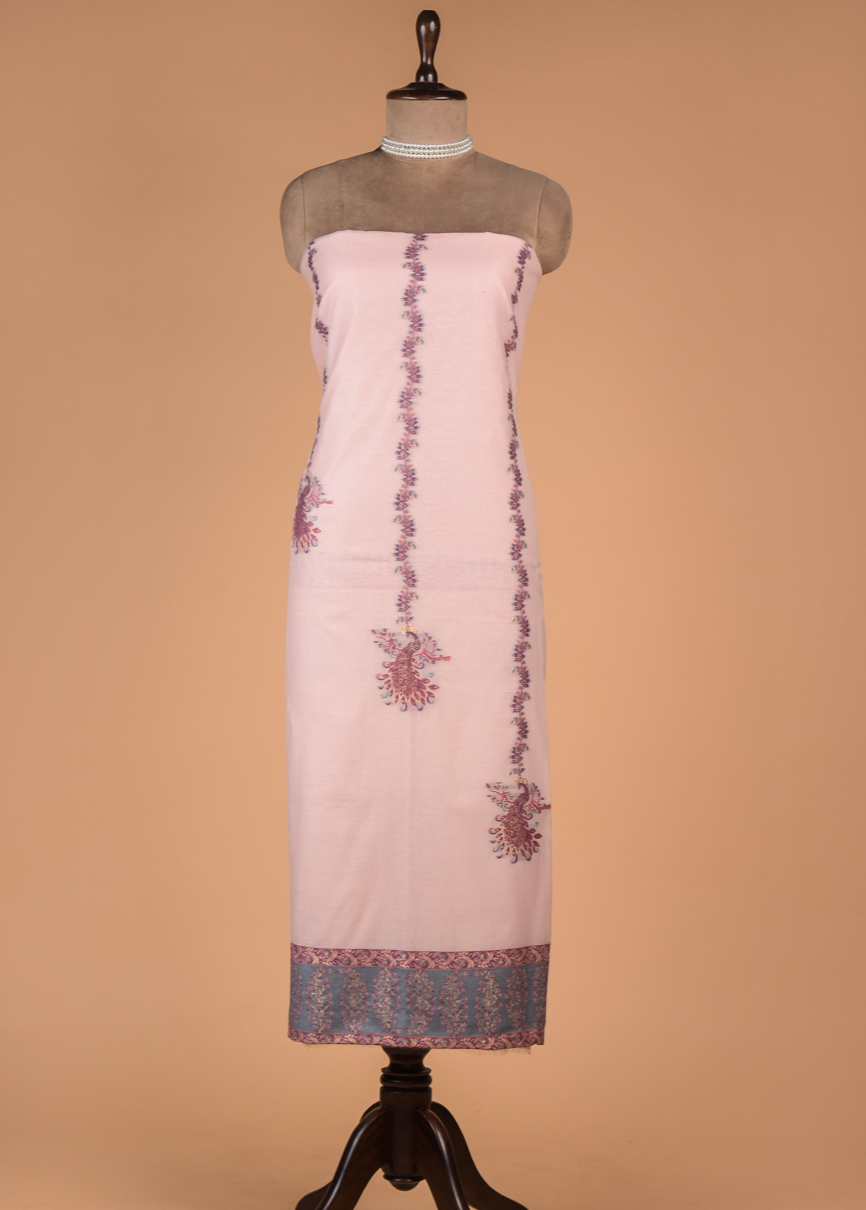 Pink Cotton Silk Dress Material