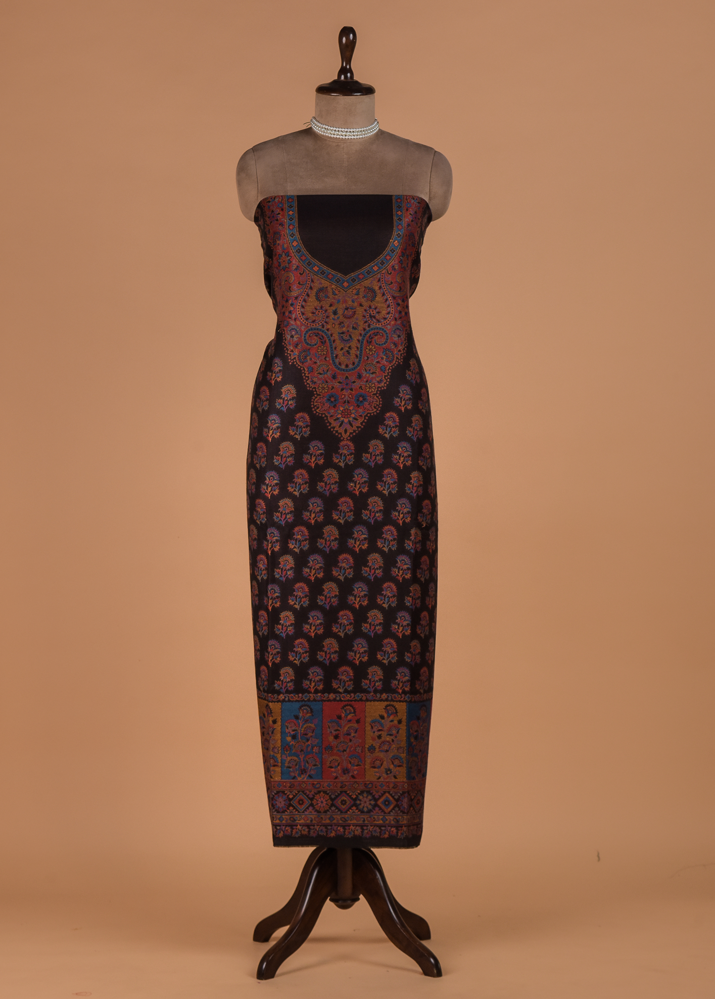 Blue Pashmina Dress Material