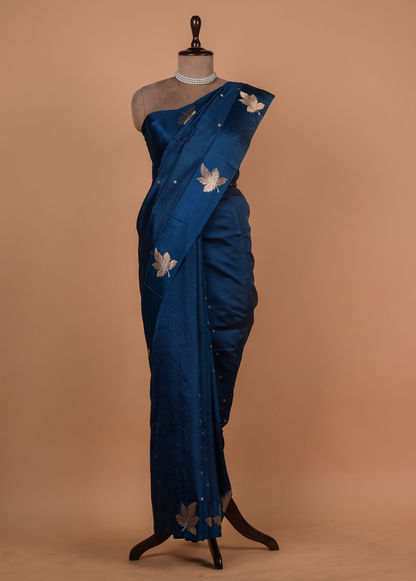 Blue Silk Banarasi Saree