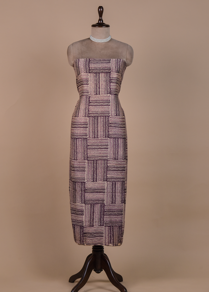 Purple Cotton Tussar Dress Material