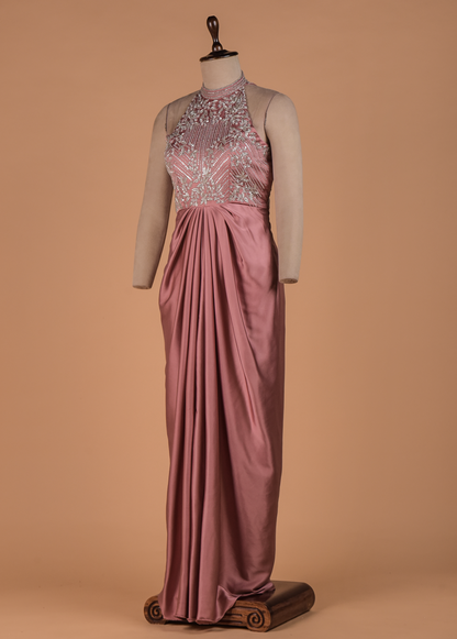 Pink Satin Readymade Dress