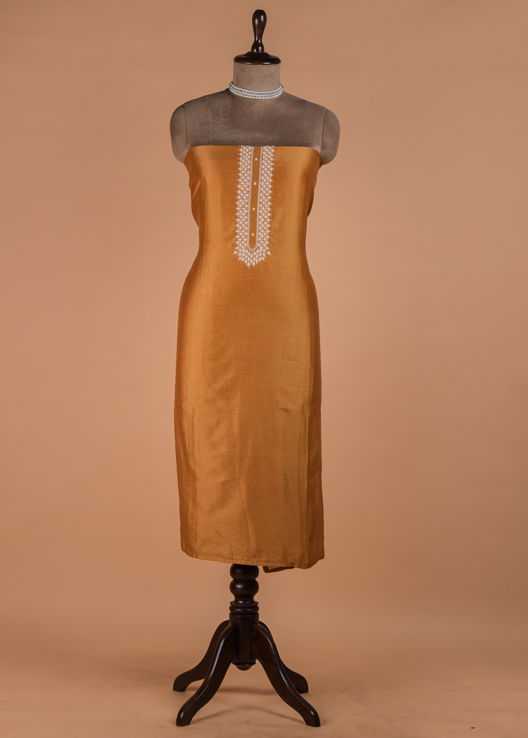 Yellow Handwoven Chanderi Dress Material - Image 3 | Greenways Delhi