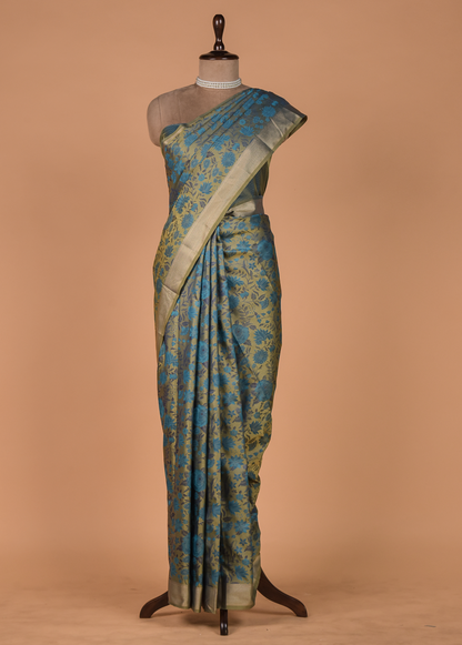 Blue Art Silk Kanjeevaram Saree