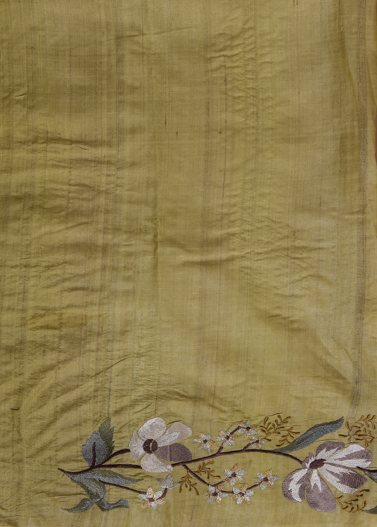 Green Tussar Embroidered Saree