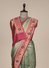 Green Tissue Silk Banarasi Saree