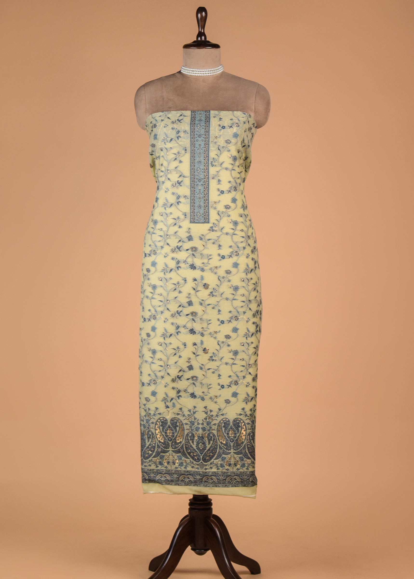 Yellow Cotton Dress Material