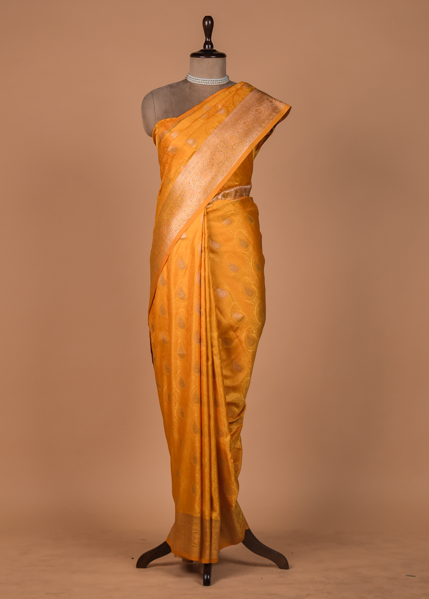 Yellow Art Silk Kanjeevaram Saree