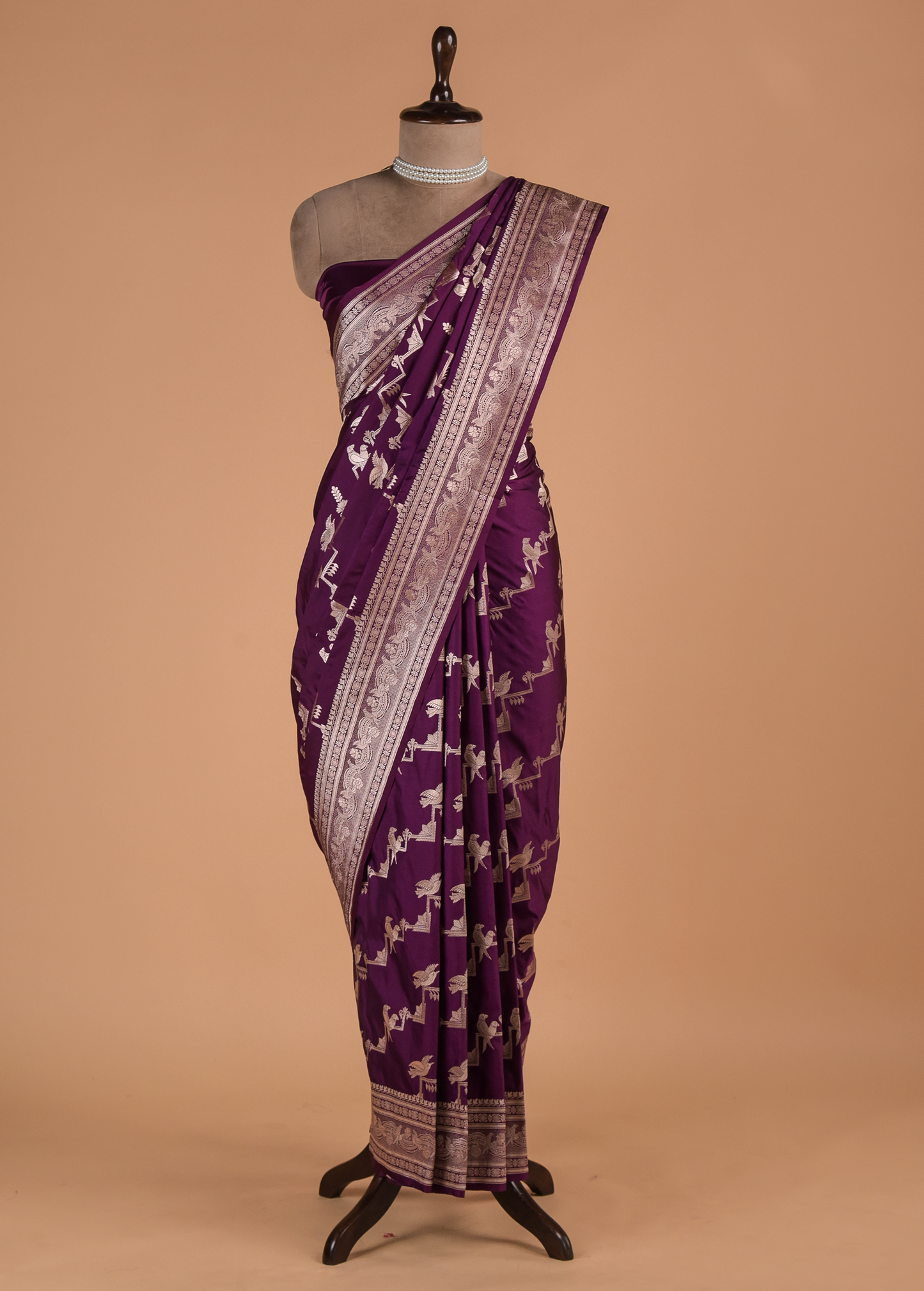 Purple Art Silk Banarasi Saree