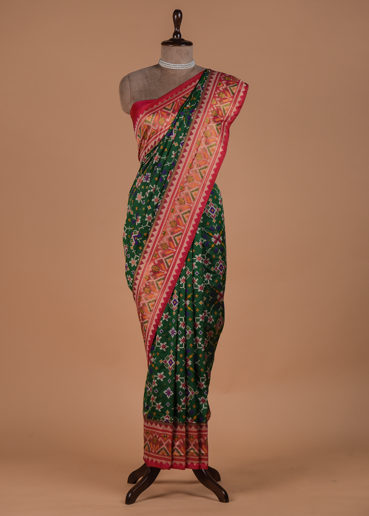 Green Art Silk Patola Saree