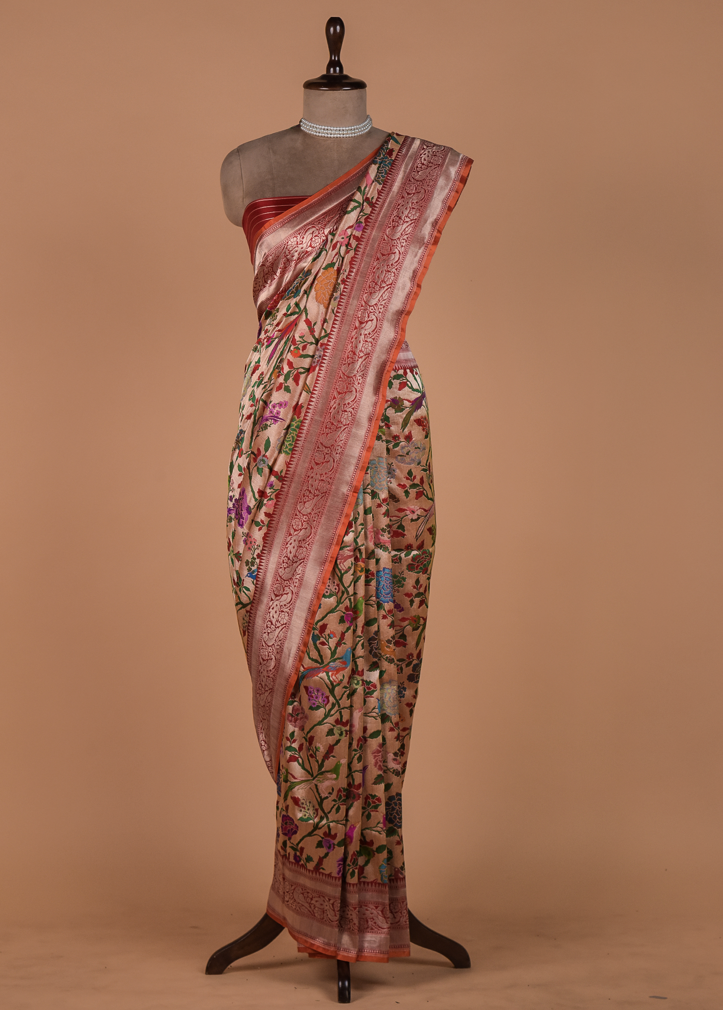 Multicoloured Silk Banarasi Saree