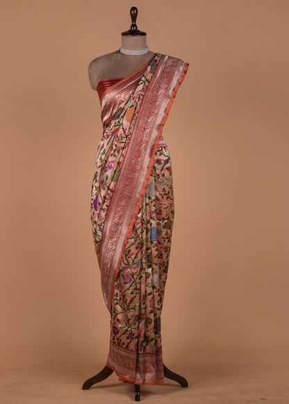 Multicoloured Silk Banarasi Saree