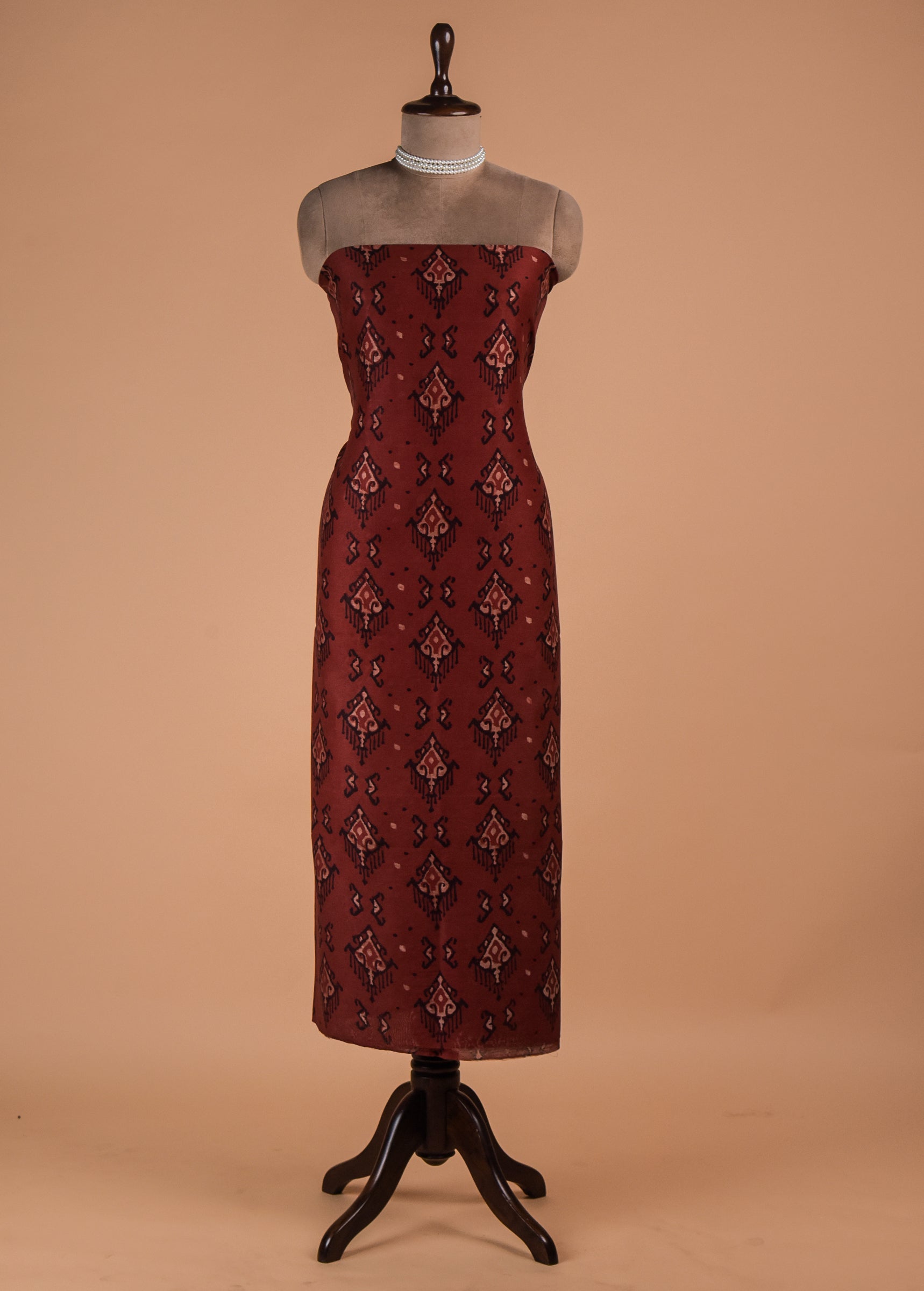 Black Chanderi Cotton Dress Material